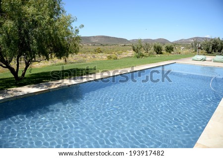 A safari lodge swimming pool in Africa