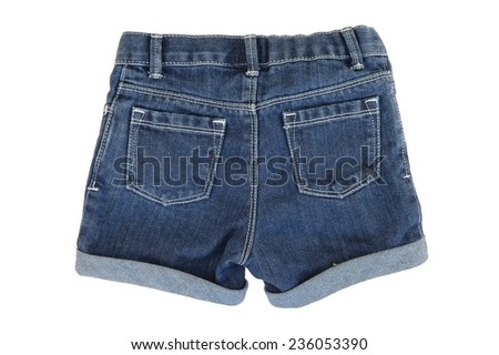 A close up shot of denim shorts