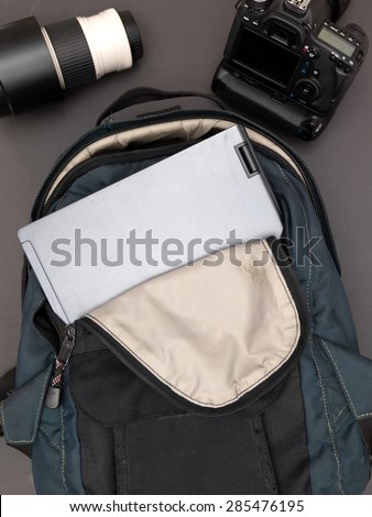 A close up shot of a camera bag