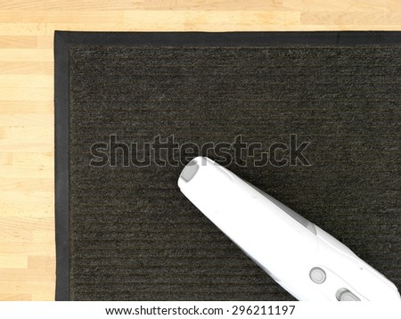 A close up shot of a door mat