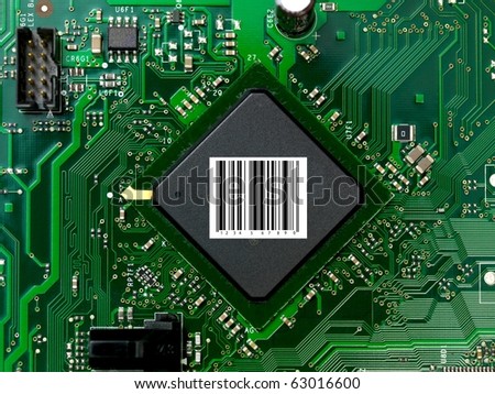 A computer chip on a mother board