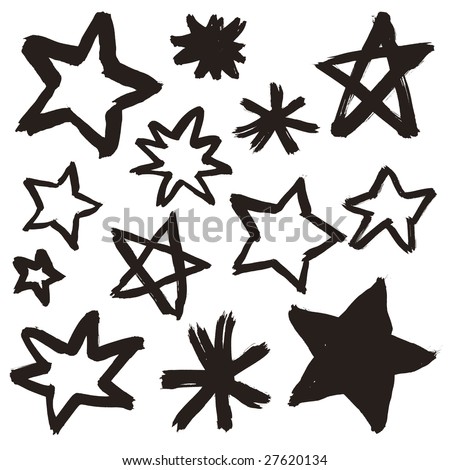 The various stars which I drew with a brush