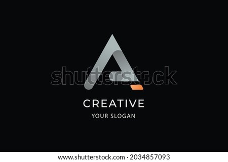 Letter A black and red combination colour 3d creative verified modern technological business logo