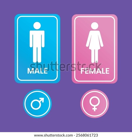 Vector Design sign male female symbols. can use for toilet sign