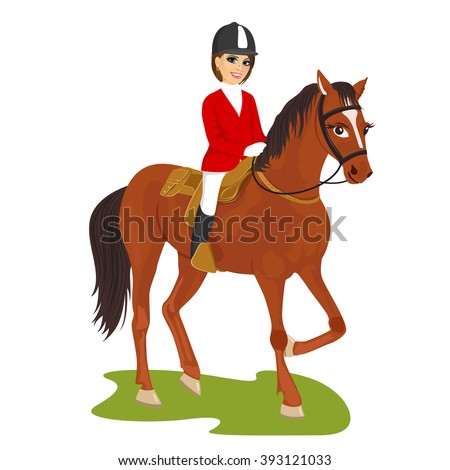 Similar – Image, Stock Photo Woman in jockey outfit standing with horse