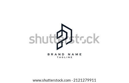 IP, PI, Abstract initial monogram letter alphabet logo design