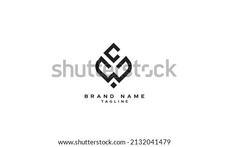 WC, CW, Abstract initial monogram letter alphabet logo design