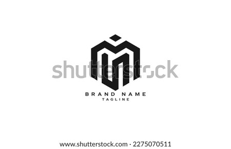 MUN, NUM, UNM, MLN, LNM, Abstract initial monogram letter alphabet logo design