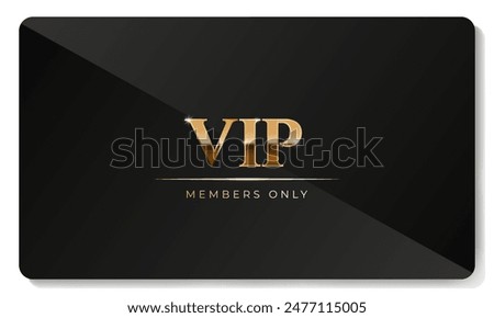 Premium VIP card with gold elements in black color. Vector