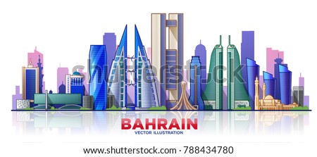 Bahrain skyline. Vector illustration 