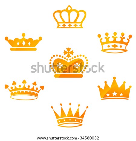 Set Of Red Royal Crowns Stock Vector Illustration 34580032 : Shutterstock