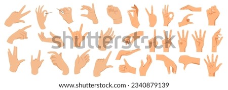 Different gesture of hands to comunicate 