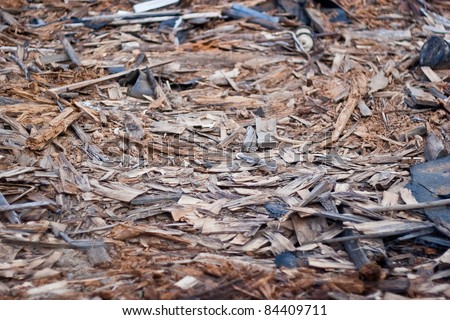 A pile of debris of destroyed building