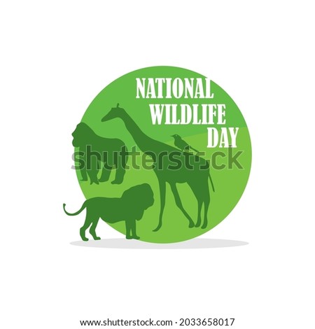 National Wildlife Day Vector, Illustration, Logo, Banner. National Wildlife event, all country say to National wildlife. special animal day