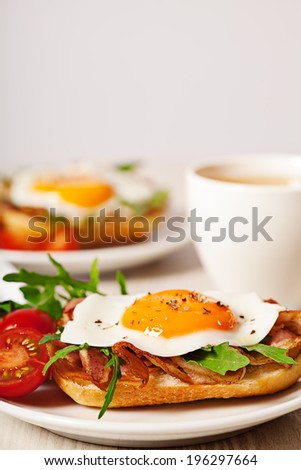 Fried egg sandwich breakfast meal