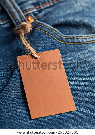 Cloth label tag blank brown mockup