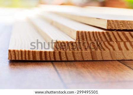 Stack of lumber wood