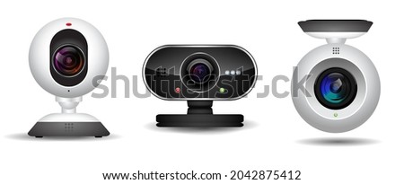 realistic personal computer webcam isolated. eps format