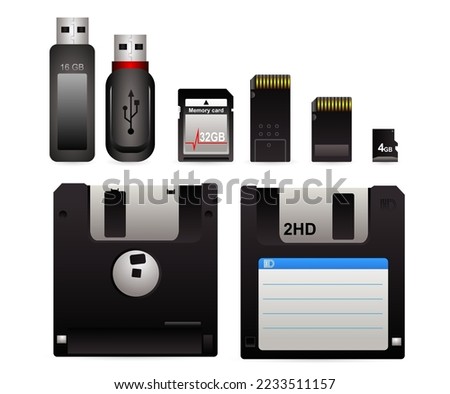 digital data devices isolated on white