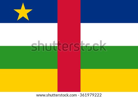 Vector flag of Central African Republic. National symbol of Central African Republic.