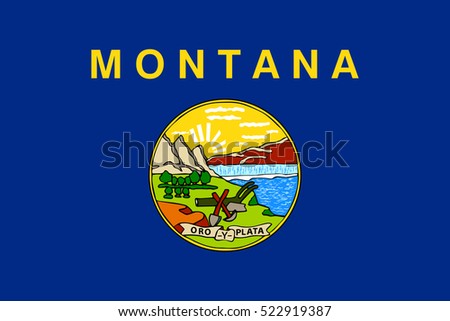 Vector flag of Montana. State symbol of Montana.