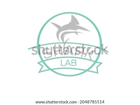 shark logo, lab, fish, sea, whale watching, template, Typography minimalist digital fashion future creative logo  vector illustration 