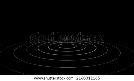 Futuristic circular flow of particles. Digital cyberspace. Network connections structure. Vector illustration.
