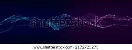 Network connection structure. Concept of hi tech and future. Communication and web concept. Big data visualization. Vector illustration.