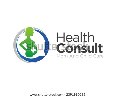 pregnant health care consulting and talk about mom care logo