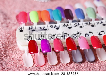 a Bright samples of nail polish