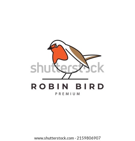 Robin bird logo. pet bird animal design vector icon illustration