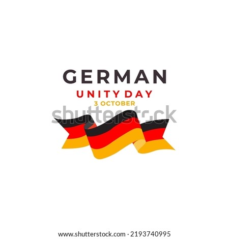 Banner for German Unity Day with flag and text on white background  hand drawn illustration  vector design illustration  logo