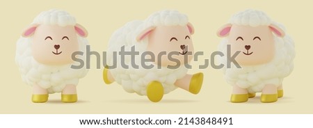 3d sheep character design. Suitable for Ramadan, Eid al fitr and Eid al Adha decoration.