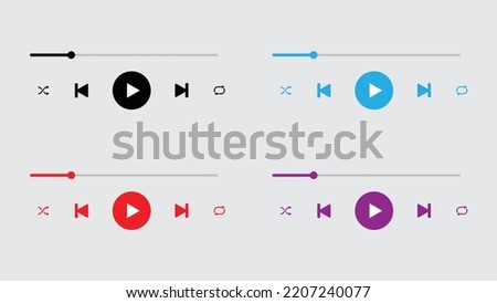 Vector illustration of the music player buttons

