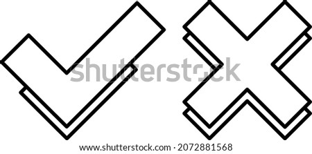 A mini set of icons expressing agreement and disagreement (yes and no), approval and disapproval