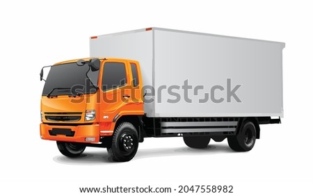 box orange truck art design vector template