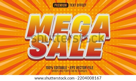 3d mega sale editable text effect for illustrator