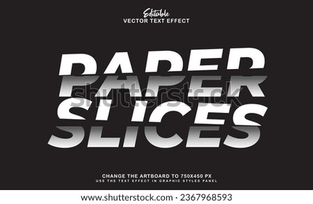 editable paper slices text effect style