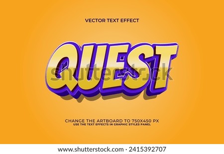 3d editable quest text style effect