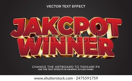 jackpot winner 3d text effect, font editable, typography