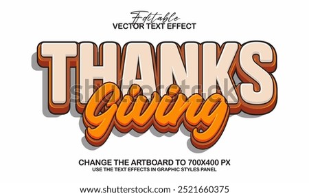 3d editable thanksgiving text effect title graphic style template