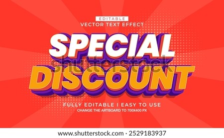 3d editable special discount text effect style