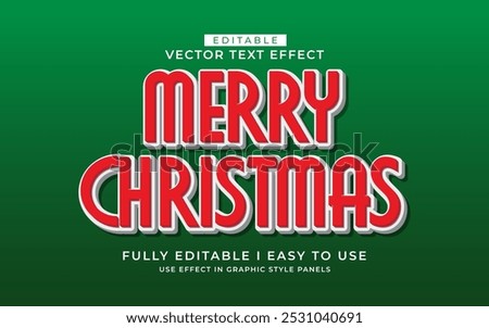 3d editable merry chirstmas text effect style