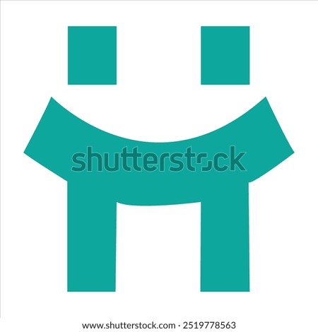 Vector logo design of the initials H smiling and two people holding hands in a modern, simple, clean and abstract style.