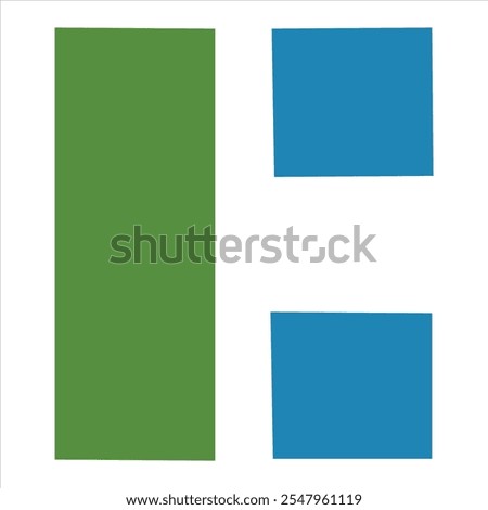 Blue and Green Rectangular Letter C Icon