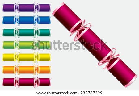 Bright retro Christmas crackers in vector format.