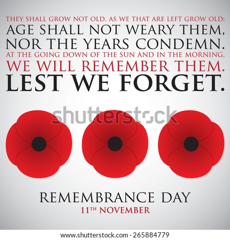 Remembrance Day card in vector format.