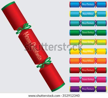 Merry Christmas cracker set in vector format.