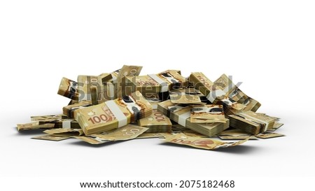 3D Stack of 100 Canadian dollar notes isolated on white background Foto stock © 