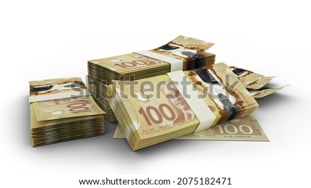 3D Stack of 100 Canadian dollar notes Foto stock © 
